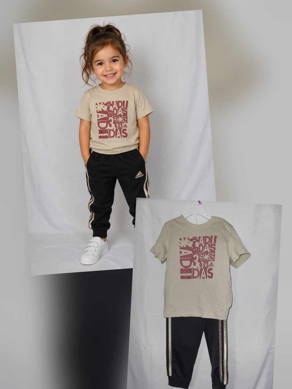 Adidas Kids Girls Size 3T Shirt And Pants Outfit Set